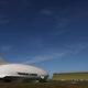 The Airlander 10 hybrid airship is seen at Cardington Airfield